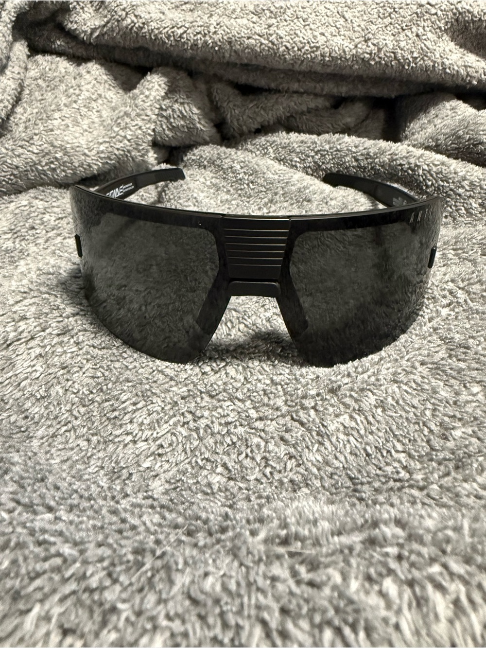Men's Black Shield Sunglasses with Tinted Lens